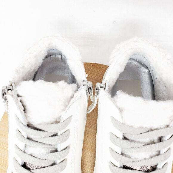 Dolce Vita Zonya Shoe Womens 8 Sneaker White Leather Wedge Double Zip High Top - Picture 5 of 13